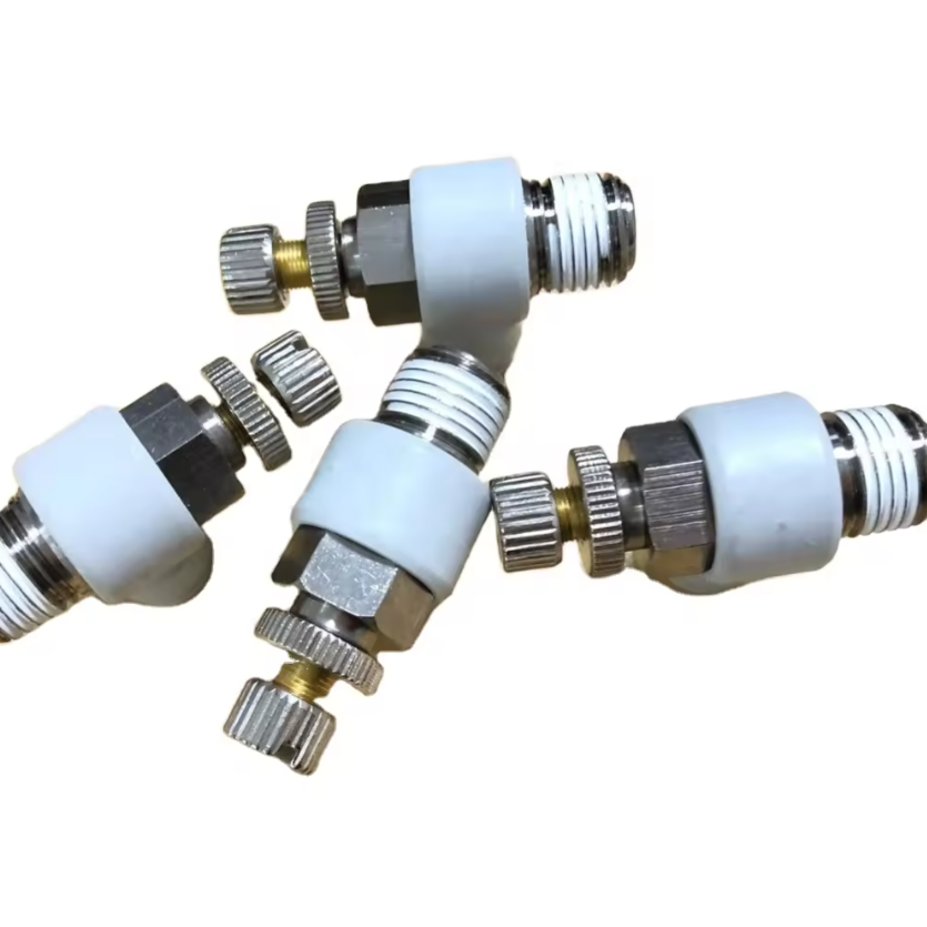 Đầu nối van tiết lưu khí nén Nhật Bản SC3W-8-6/K